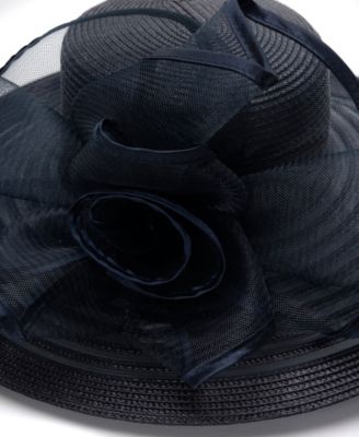 Sheer Wide Brim Rosette Hat
