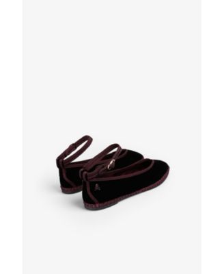Women's Velvet Strap Ankle Slipper