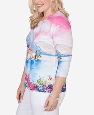 Petite The Royal Treatment Embellished Lake Como Scenic Top