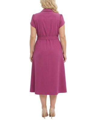 Plus Size Midi Petal Sleeve Dress