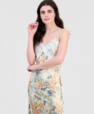 Juniors' Lace-Trim Floral Midi Dress