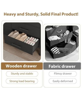 7 Dresser for Bedroom, Freestanding 52 in Wide Drawer Dresser with Storage, Wooden Closet Storage Chest for Living Room