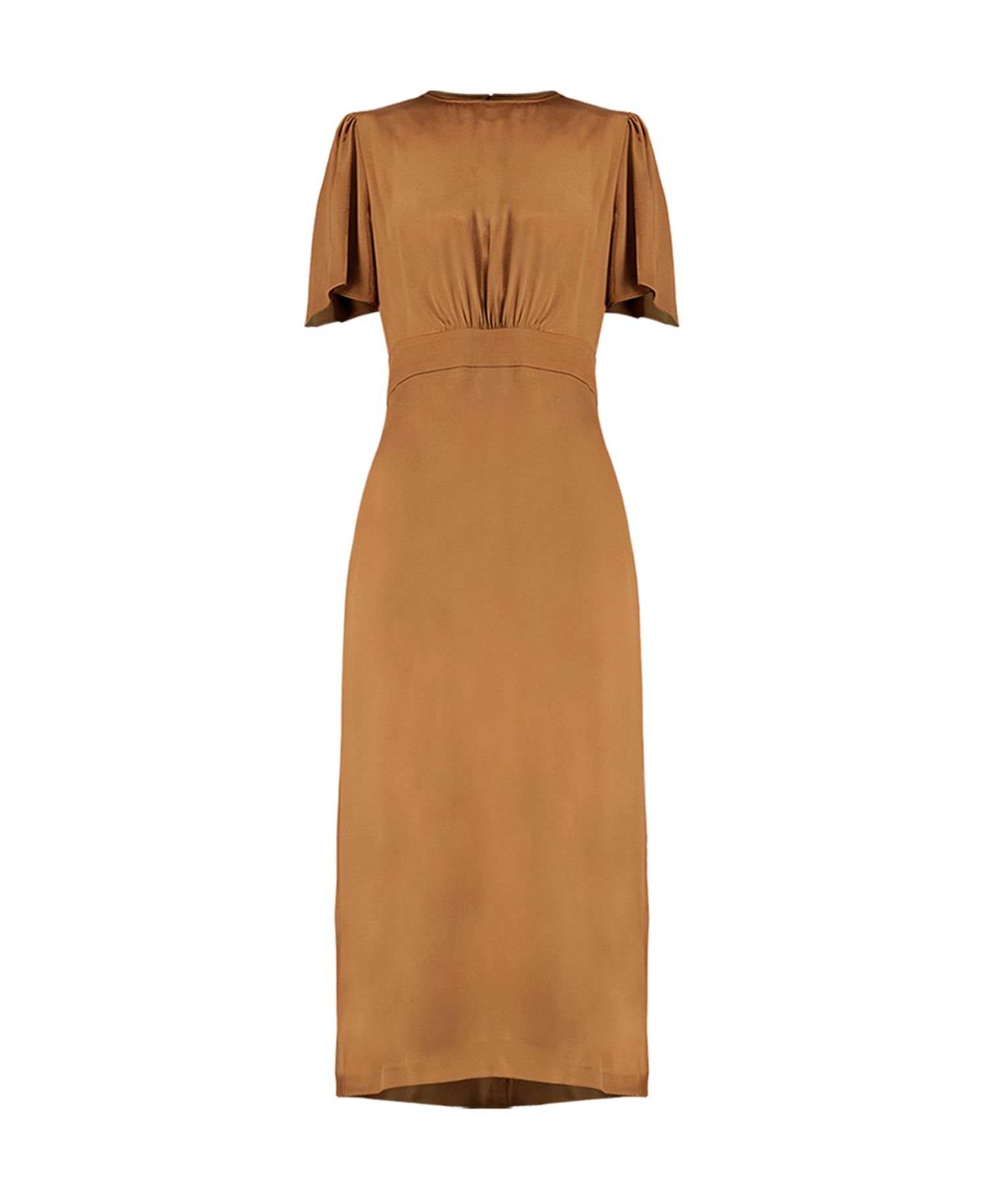 Women's Short Sleeve Satin Midi Dress