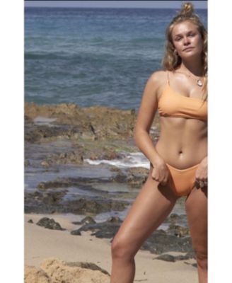 Women's Tangerine Squeeze Cold Shoulder Bikini Top