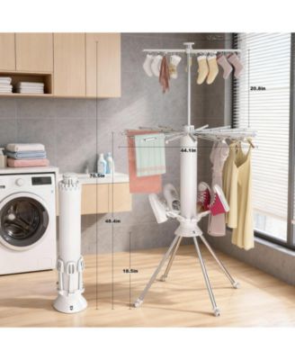 No-Assembly Foldable Clothes Drying Rack with Wheels, Double-Layer Heavy-Duty Laundry Stand for Indoor & Outdoor Use