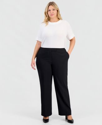 Plus Size Two-Button Waist-Inset 2 Piece Pantsuit
