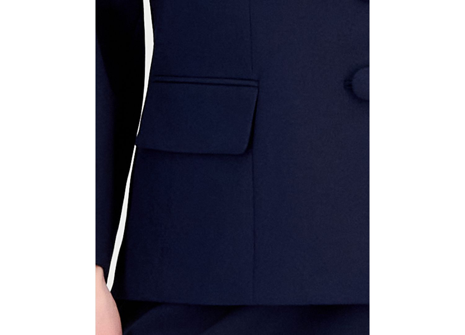 Plus Size Three-Button Notched Collar Blazer & Skirt Suit