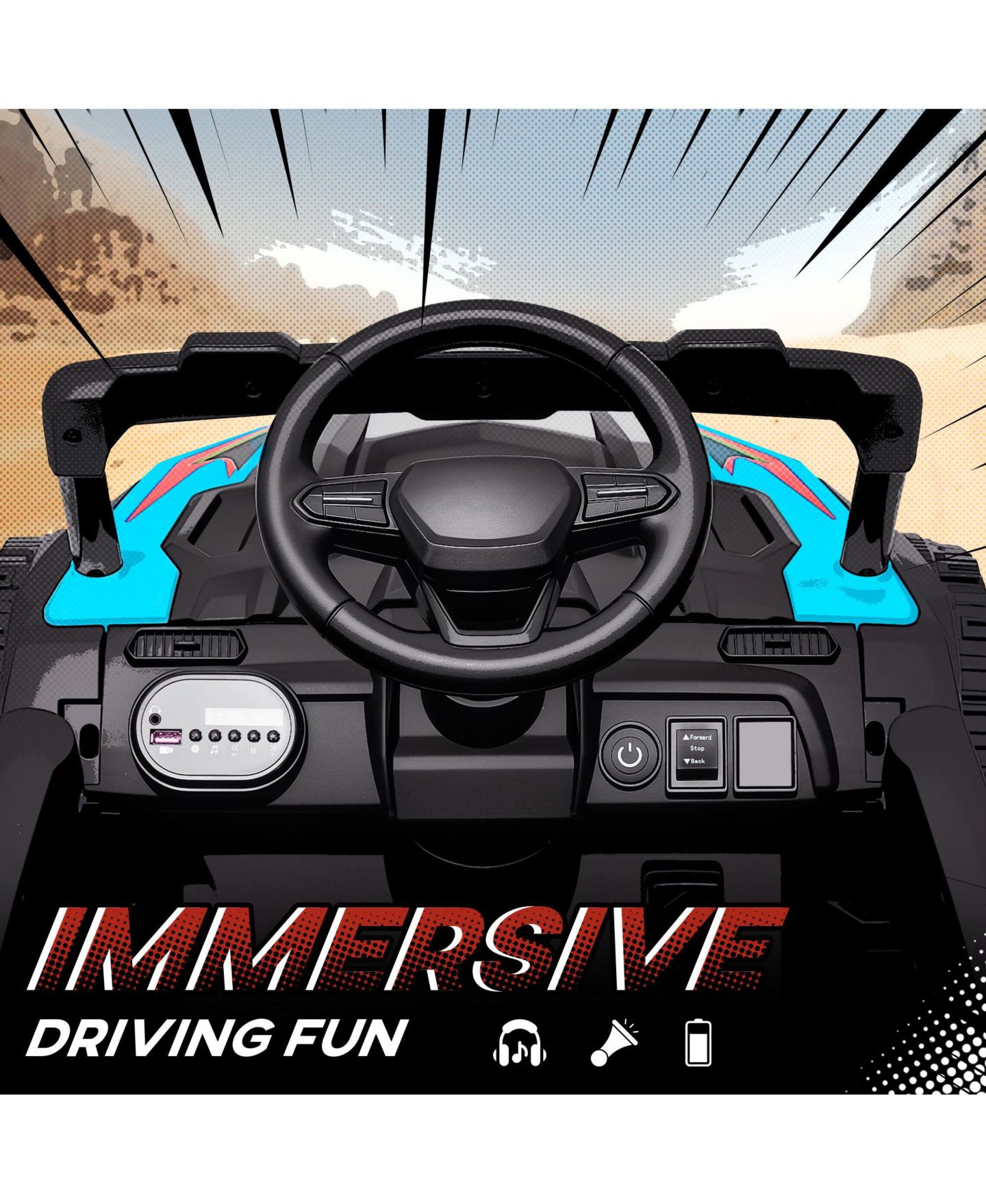Детская игрушка Qaba 12V Dual-Motor Kids Ride-On Truck with Remote Control, 1-Player, Ages 3-5, цвет: Синий — фото 7