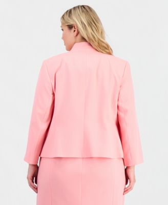 Plus Size Kiss-Front Cutout-Collar Dress Suit