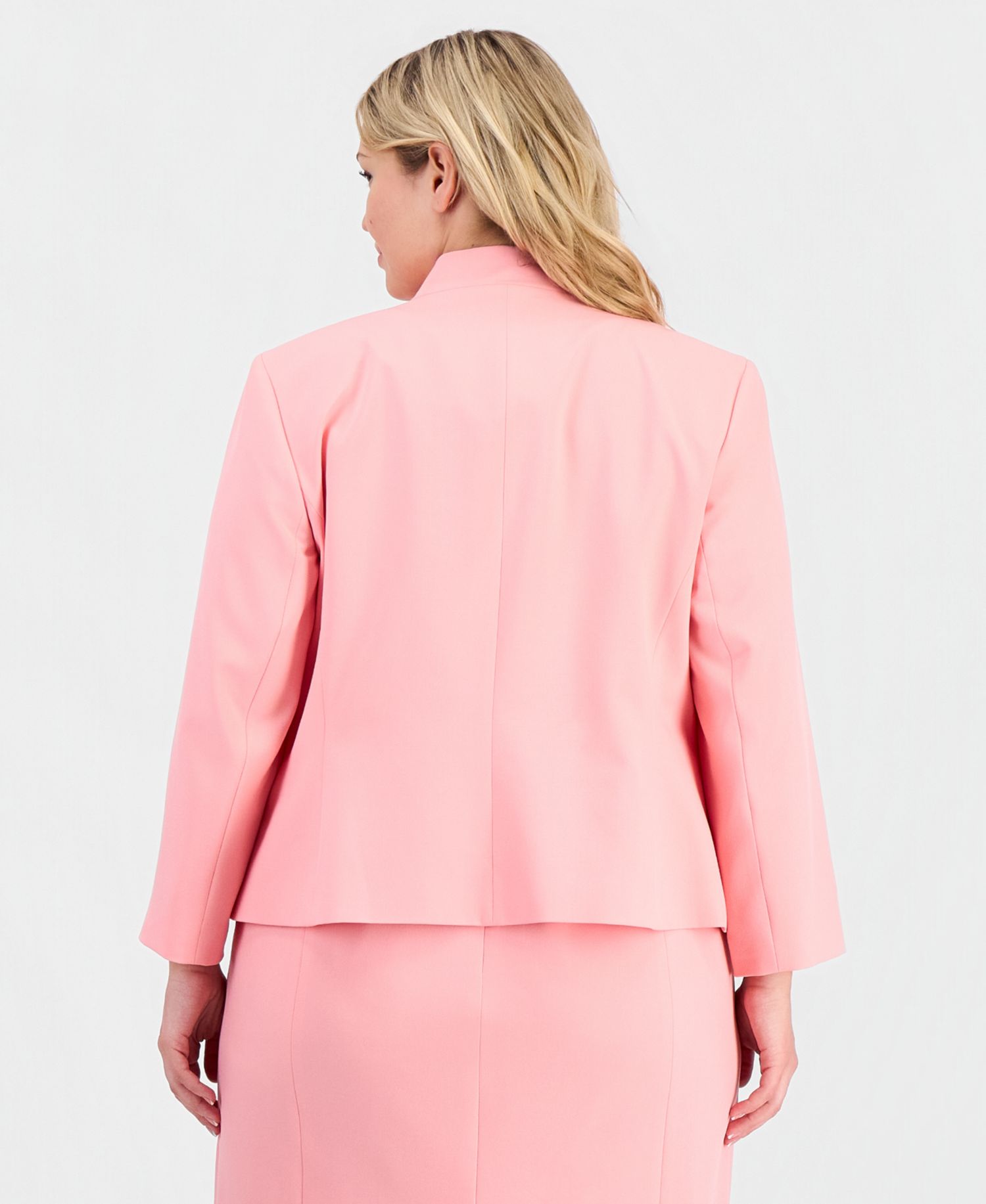Plus Size Kiss-Front Cutout-Collar 2 Piece Dress Suit