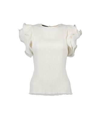Women's Ruffled Sleeve Textured Blouse