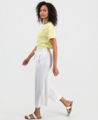 Women's Drawstring-Waist Pull-On Ankle Pants