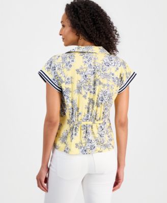 Women's Cotton Toile Button-Front Blouse