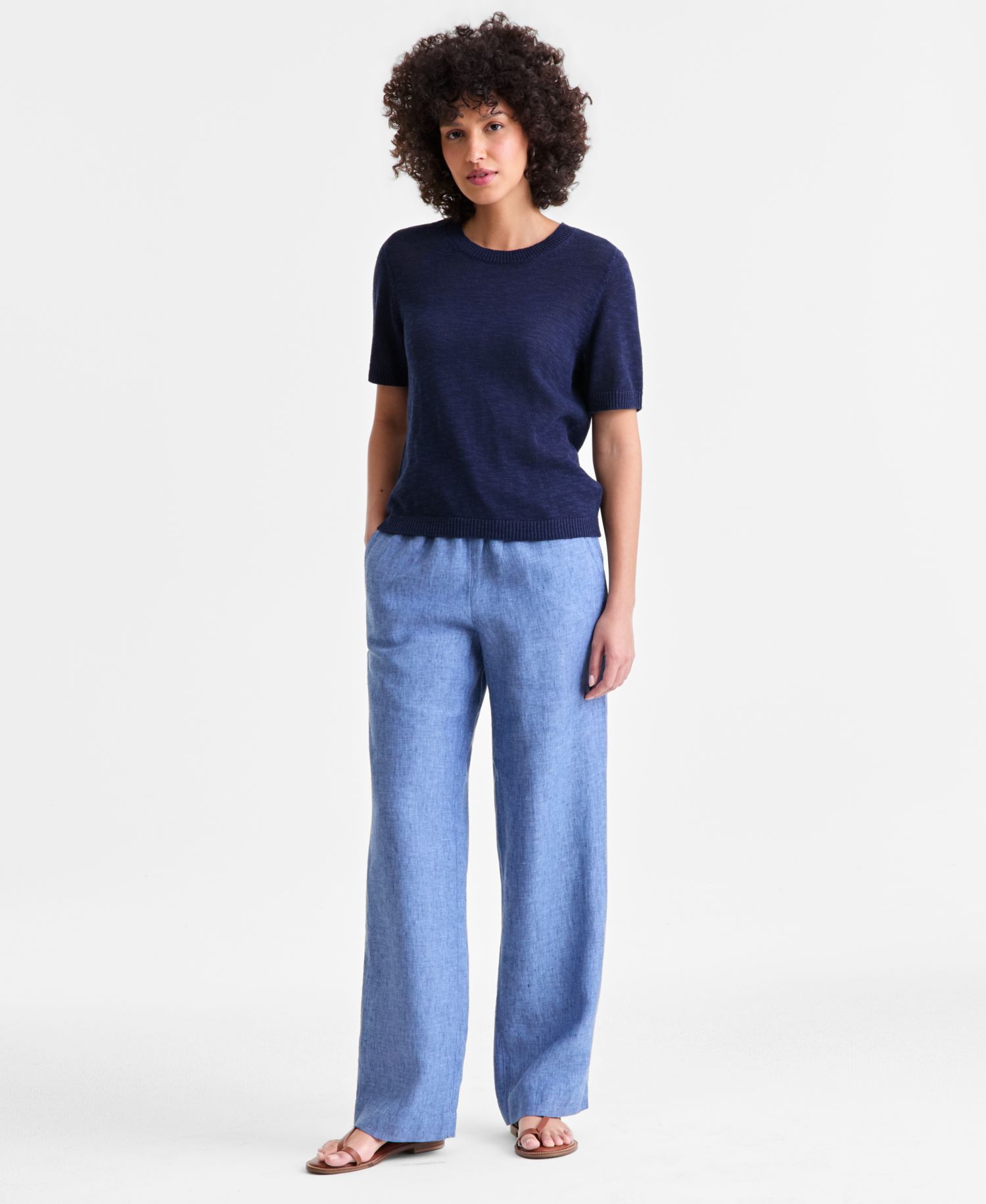 Women's 100% Linen Drawstring Pants