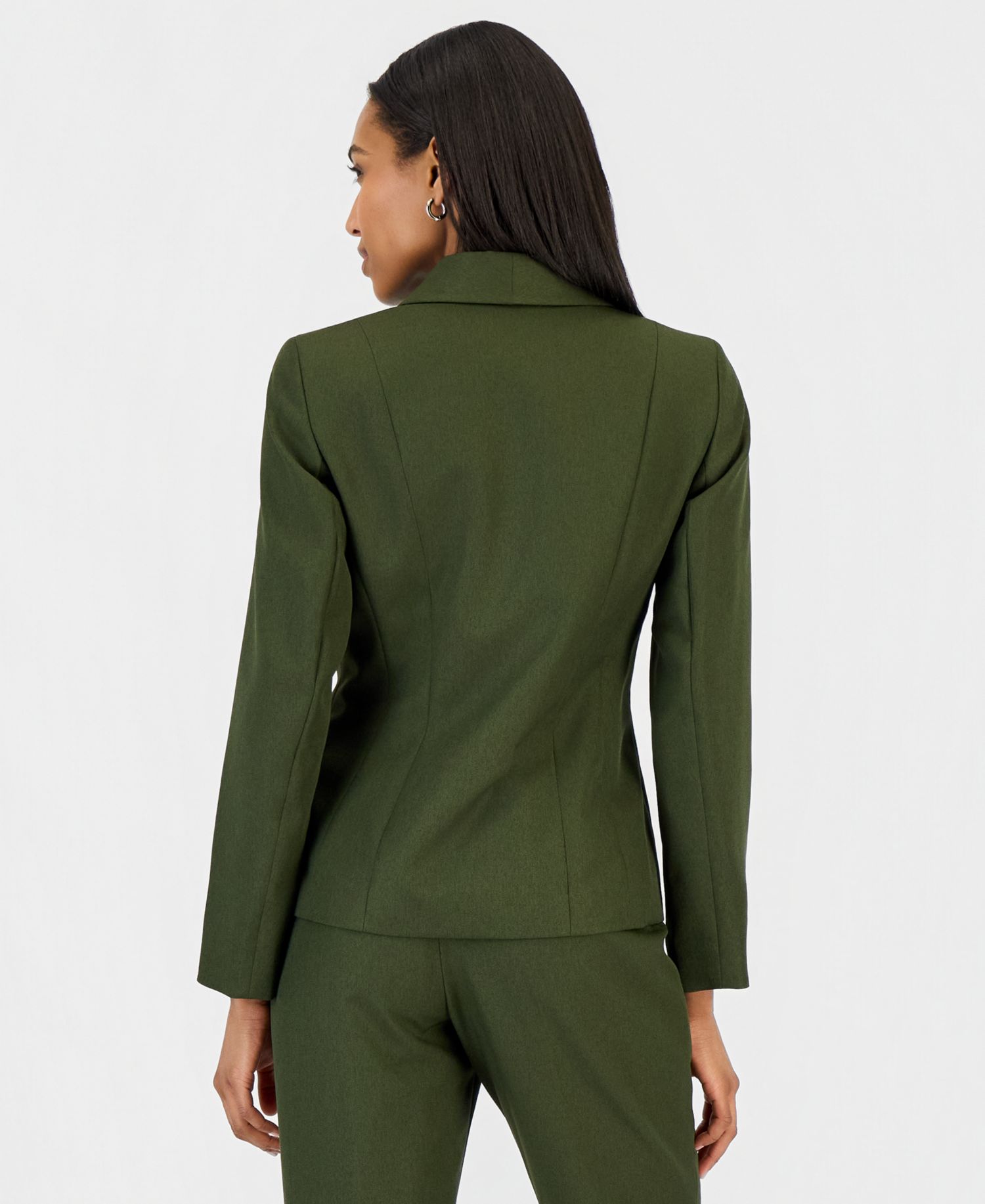 Women's Two-Button Shawl Collar Blazer & Pants Suit, Regular & Petite