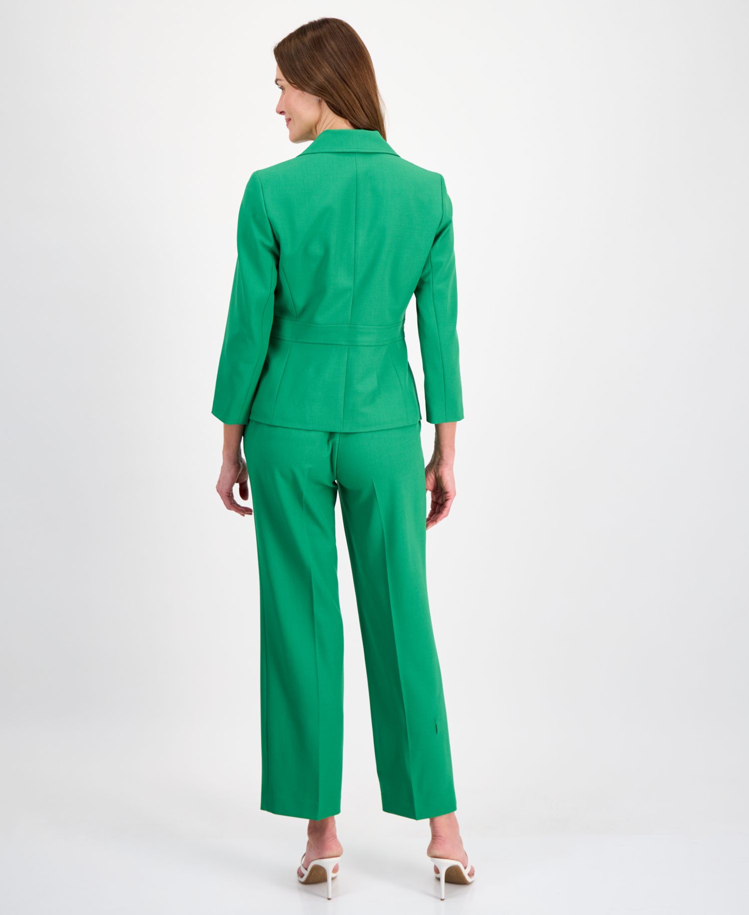 Women's Two-Button Waist-Inset 2 Piece Pantsuit