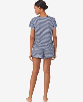 Women's 2-Piece Short-Sleeve Crewneck Top and Shorts Pajama Set