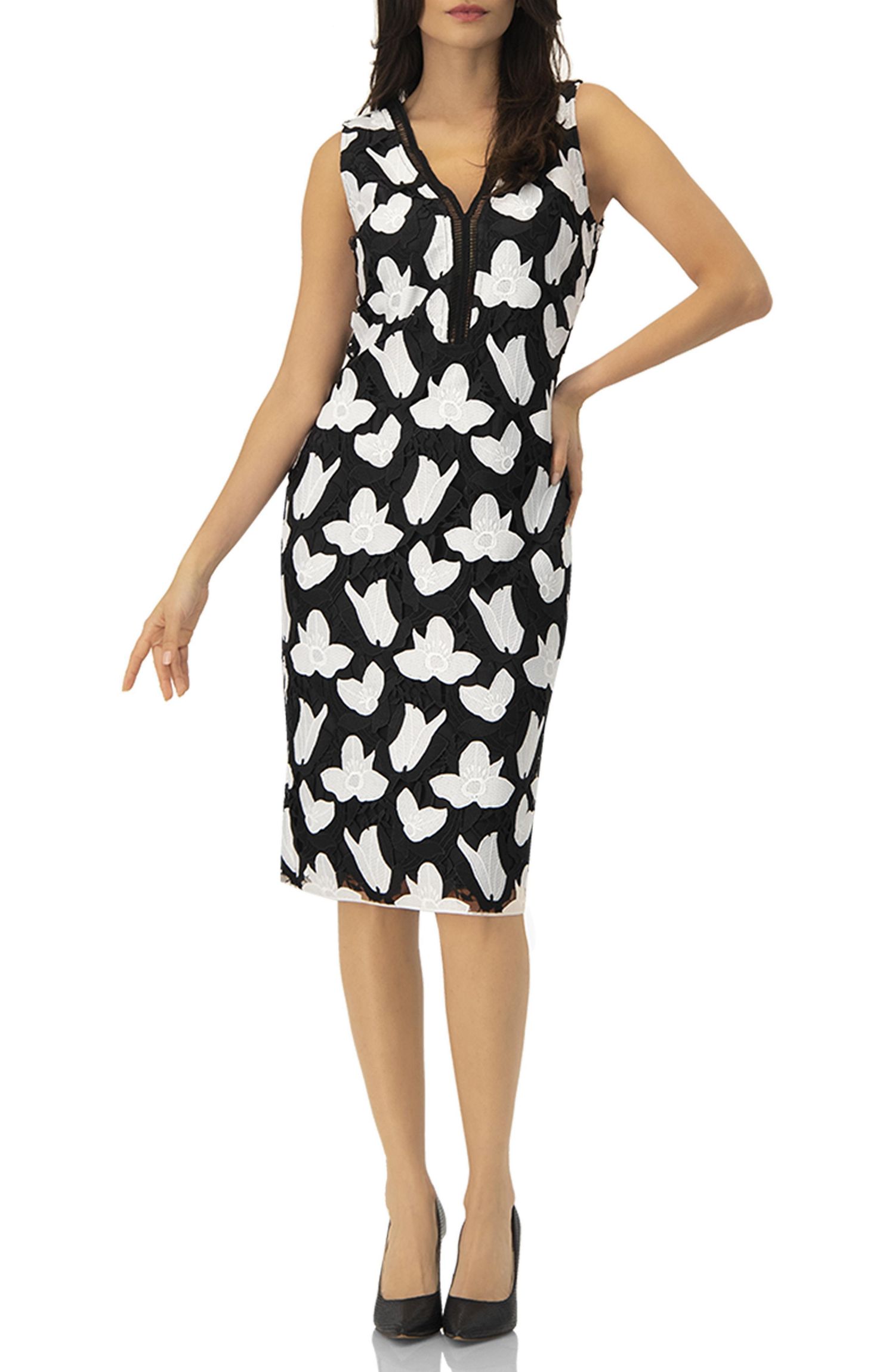 Women's Floral Embroidered Sheath Dress