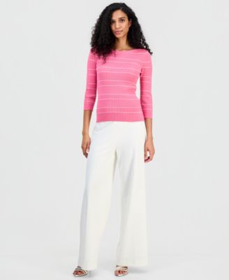Women's Ribbed Boat-Neck Sweater