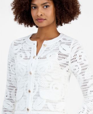 Women's Embroidered Crochet Cardigan