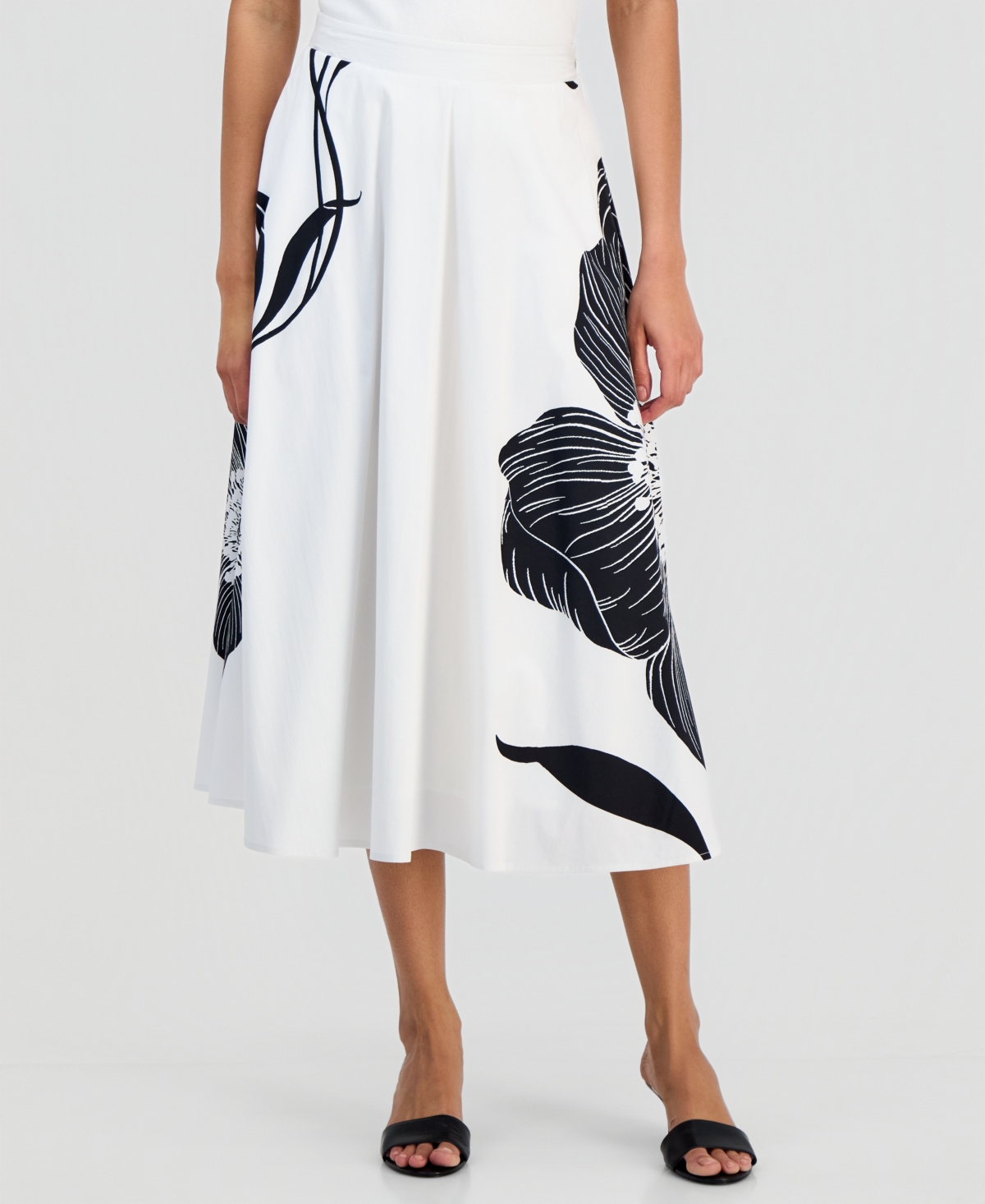 T Tahari Women's Flared Midi Skirt