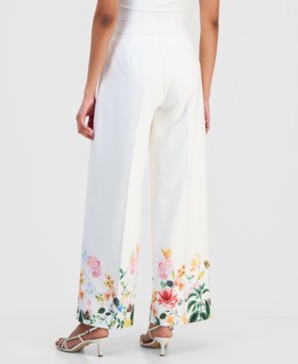 Women's Wide-Leg Floral-Print Pants