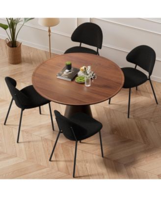 Boucle Dining Chairs - Set of 4 Black