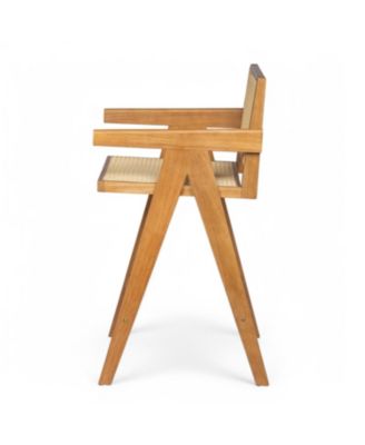 27" Cane Seat Bar Stool - Natural Wood