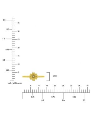 Diamond (0.01 ct. t.w.) & Imitation Pearl Stackable Ring in 14k Yellow Gold Over Sterling Silver