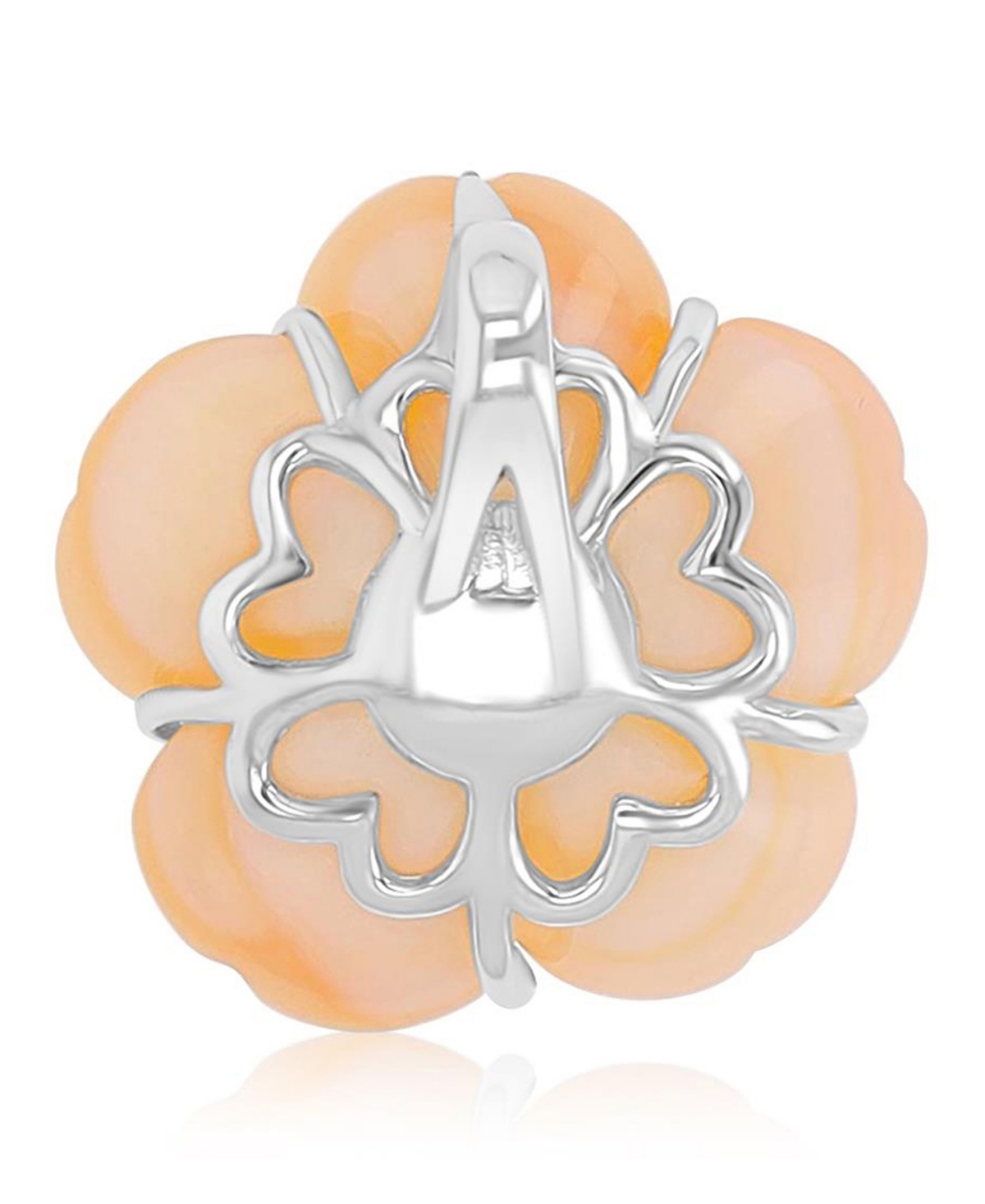 Macy's Imitation Pearl and Diamond (0.028 ct. t.w.) Flower Necklace