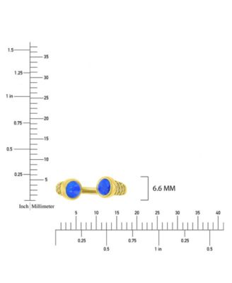 Lapis (1 ct. t.w.) and Cubic Zirconia Ring in 14K Yellow Gold Over Sterling Silver