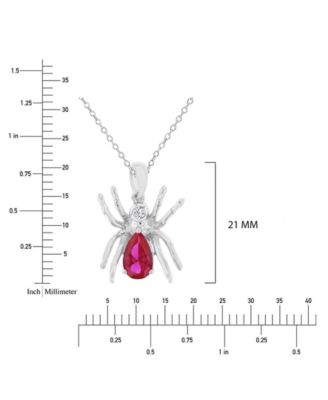 Ruby (1 ct. t.w.) & White Sapphire (0.05 ct. t.w.) Spider Necklace in Rhodium Over Sterling Silver