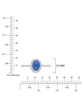 Sapphire (1 ct. t.w.) & Diamond (0.138 ct. t.w.) Halo Ring in 14k White Gold
