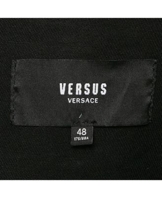 Women's Pre-Owned Versus Versace Black Distressed Denim Button Detail Jacket