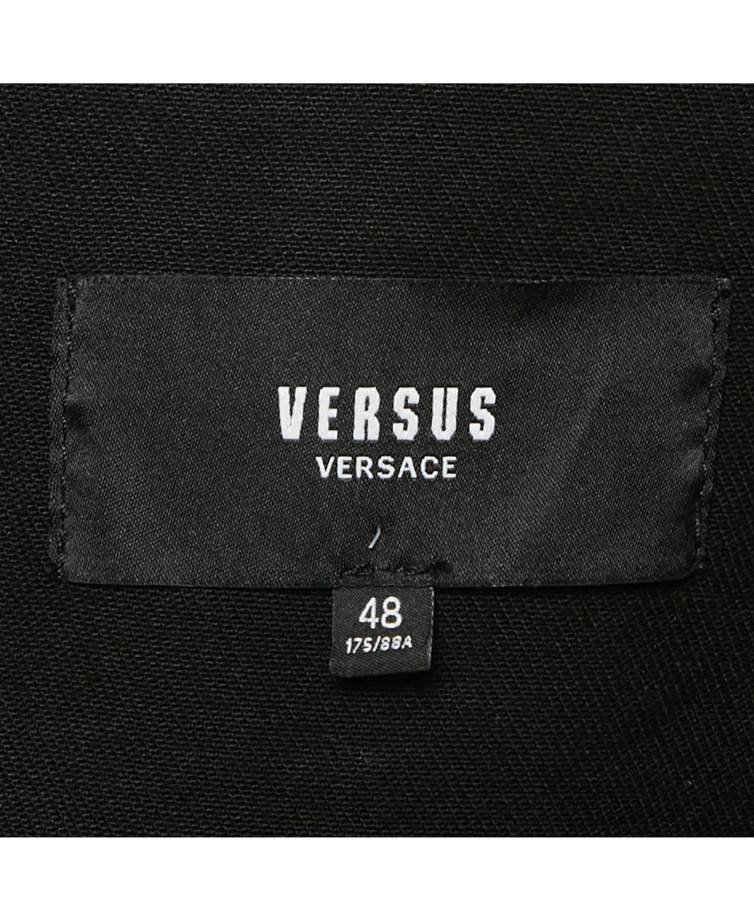 Women's Pre-Owned Versus Versace Black Distressed Denim Button Detail Jacket