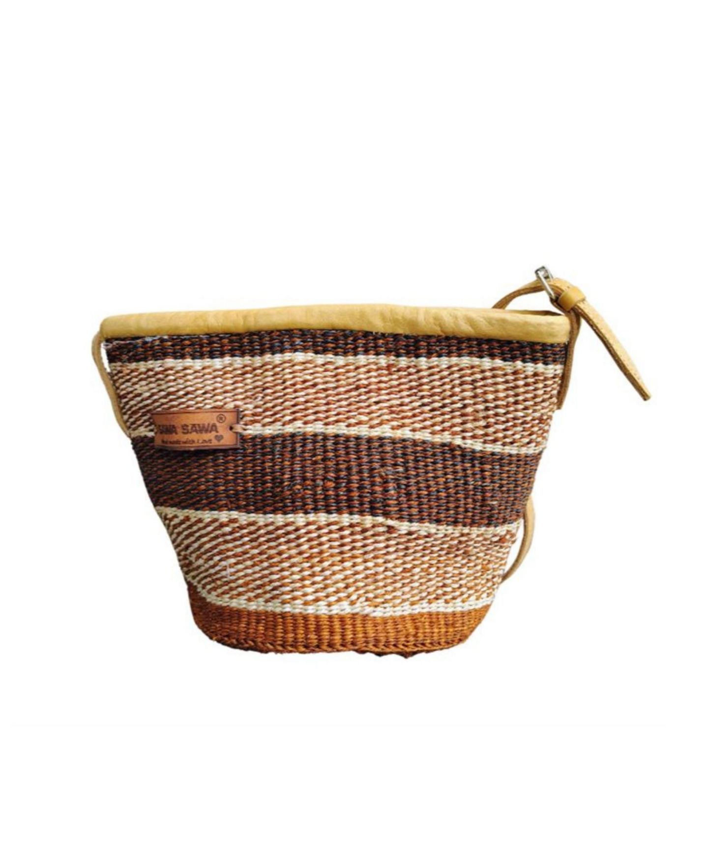 Женская сумка SAWA SAWA Life Lines Handmade Sisal Straw Crossbody, цвет: Коричневый / Белый — фото 1