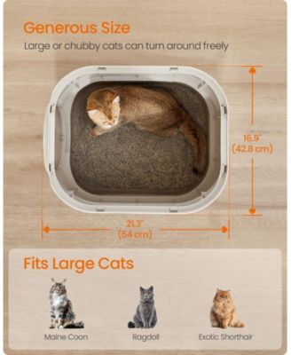 XL Enclosed Cat Litter Box with Slide-Out Tray, Grate Top, Leak-Resistant Design, Adjustable Door