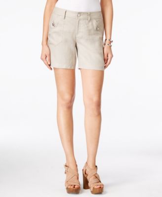 macys linen shorts