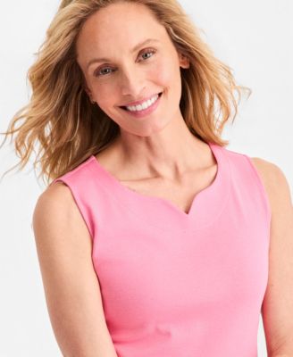 Women's Sweetheart-Neck Sleeveless Top