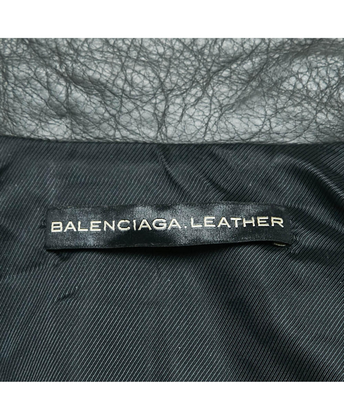 Pre-Owned Balenciaga Women's Green Leather Biker Jacket