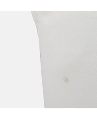 Women's Off-White Leather Braided Detail Sleeveless Jacket