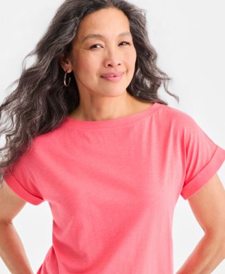 Women's Trapunto Knit Boat-Neck Top