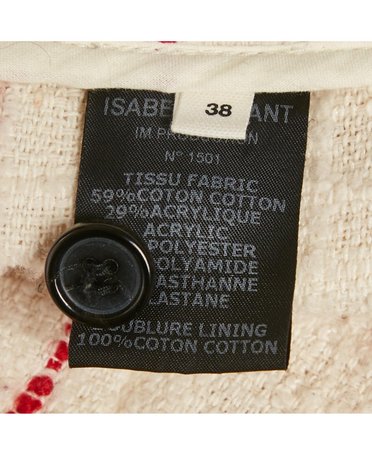 Pre-Owned Isabel Marant Women's Etoile Cream /red Striped Tweed Glenn Jacket