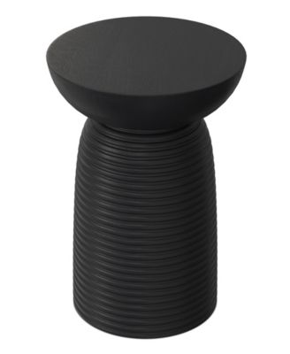 Boyd 13" Mango Wood Solid Ribbed Accent Table