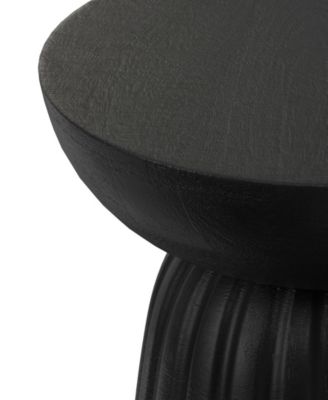 Boyd 13" Mango Wood Solid Stripe Accent Table