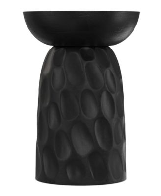 Boyd 13" Mango Wood Solid V-Chisel Accent Table