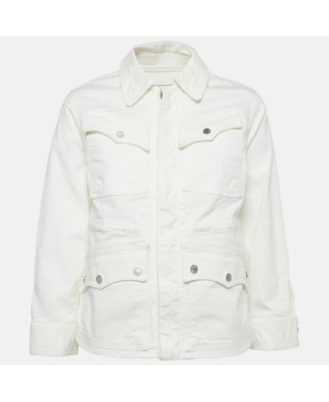 Женские куртки Pre-Owned Zadig & Voltaire Women's Pre-Owned Zadig and Voltaire White Denim Button Front Kimi Jacket