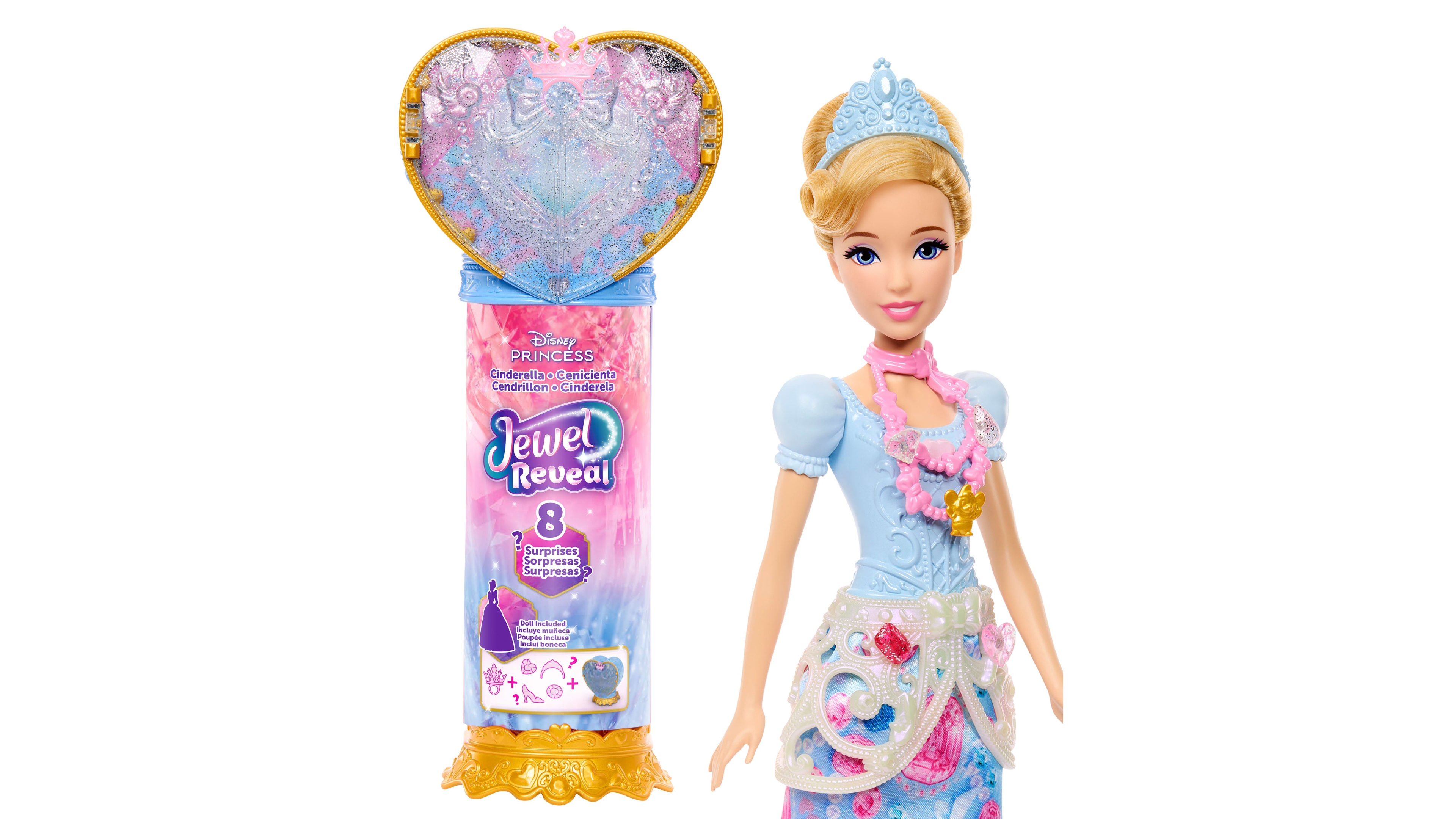 Disney Princess Jewel Reveal Surprise Cinderella Fashion Doll