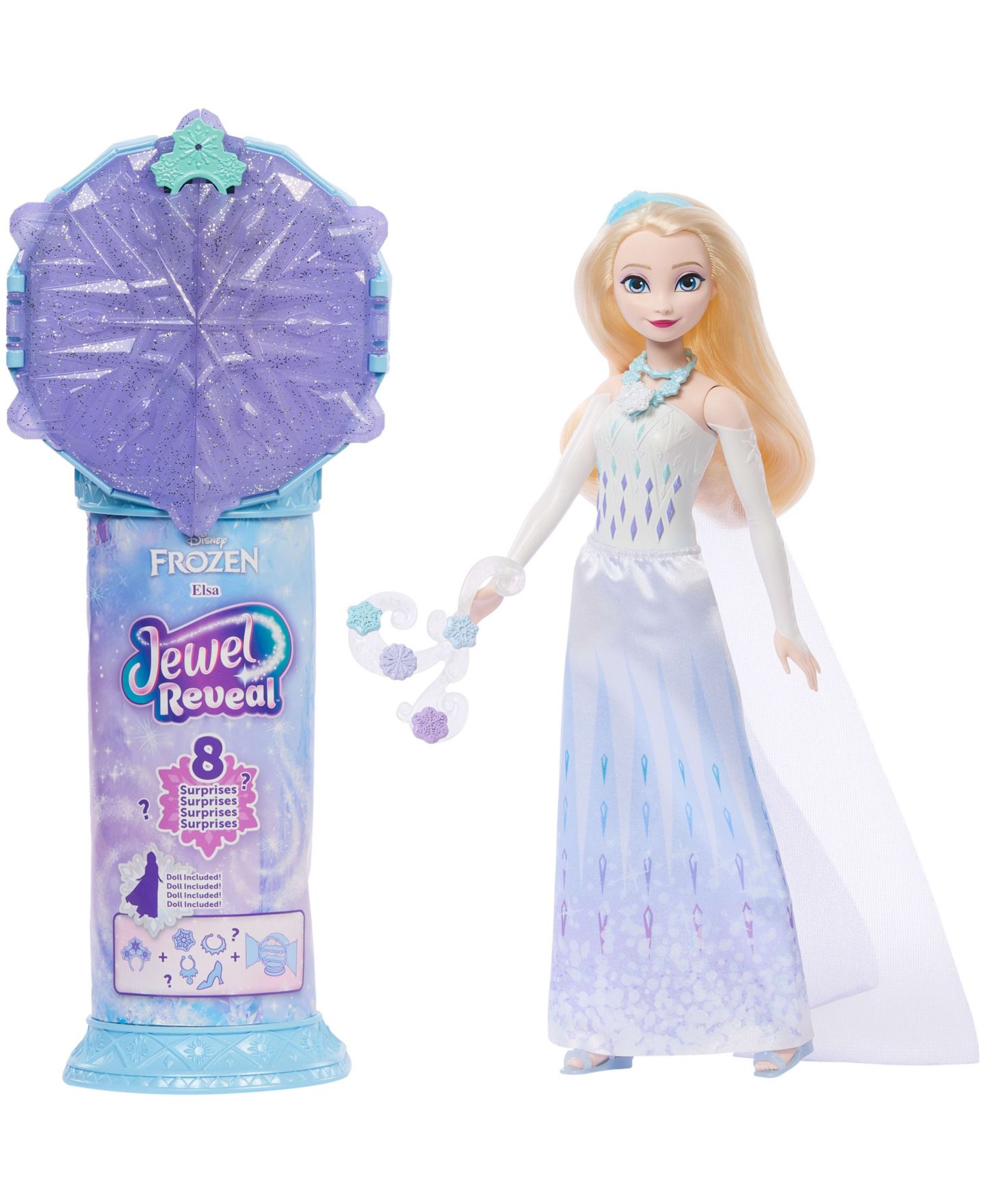 Детская кукла Disney Princess Elsa Jewel Reveal Surprise Fashion Doll, Ages 3+ — фото 1