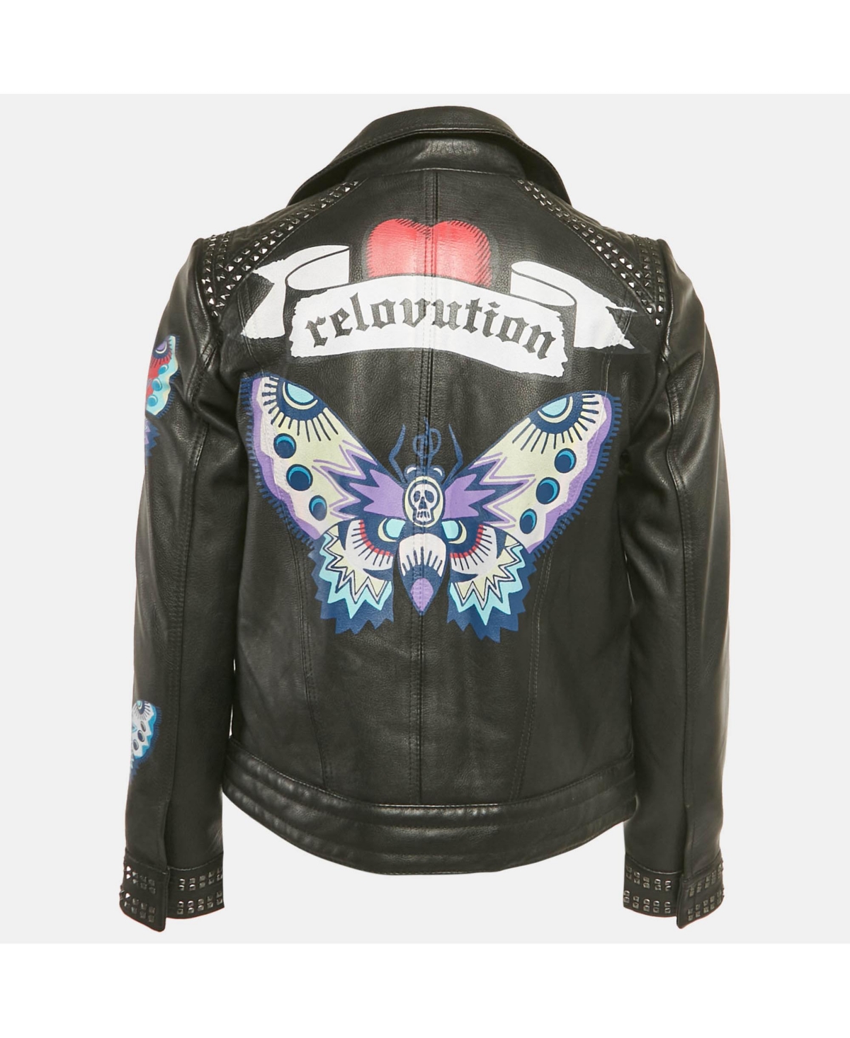 Pre-Owned Zadig & Voltaire Women's Black Studded Leather Kawai Biker Jacket